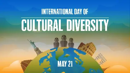 دانلود پوستر محبوب 21 مه روز جهانی تنوع فرهنگی با تیتر انگلیسی
