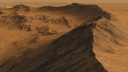 سطح ناهموار جالب سیاره مریخ در یک قاب بسیار باکیفیت
