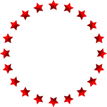 دایره ستاره های قرمز بدون پس زمینه برای ادیت