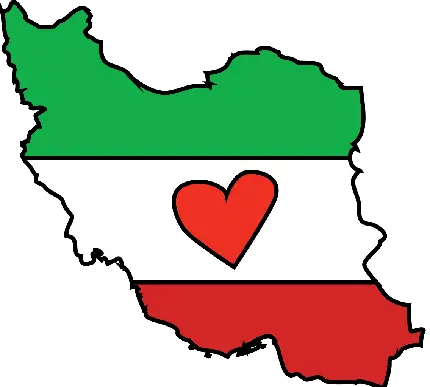 پروفایل خوشگل نقشه ایران به رنگ پرچم با قلب در وسط