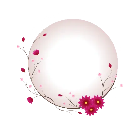 چاپ قاب موبایل و گوشی حباب دایره ای و نقاشی گل زیبا دور بریده شده مناسب برای پروفایل