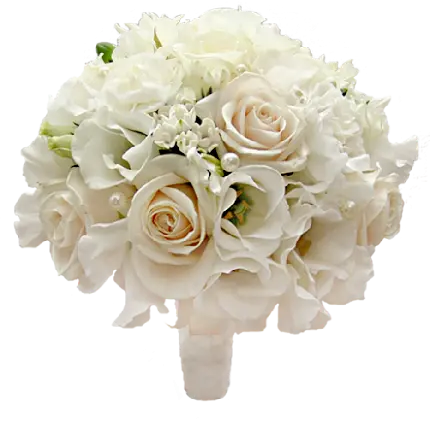 تصویر دسته گل سفید عروس بدون بک گراند برای استفاده در کارت تبریک ازدواج