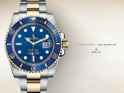 دانلود تصویر درخشان از ساعت غواصی perpetual submariner date آبی