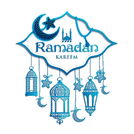 چاپ پوستر دانلود تصویر دوربری ماه رمضان آبی با فرمت png 