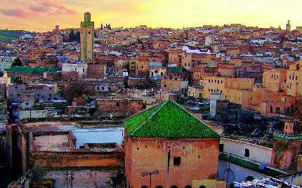 تصویر قدیمی و جالب کشور مراکش با بافت خاص از بالا
