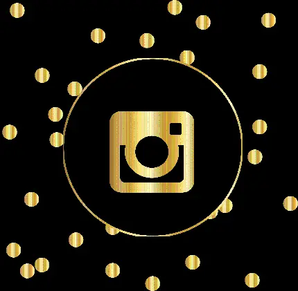 لوگوی اینستاگرام طلایی مشکی زیبا و رایگان PNG