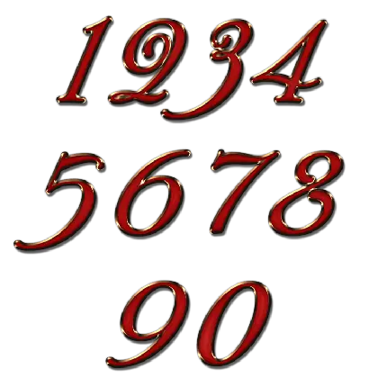 عکس اعداد ریاضی قرمز و برجسته برای فتوشاپ