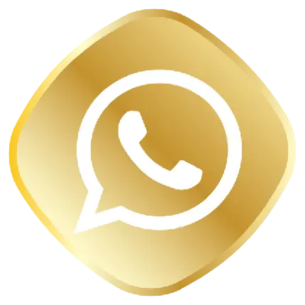 لوگو ساده واتساپ برای کارت ویزیت طلایی رنگ و زیبا PNG