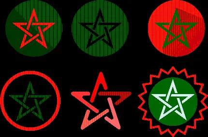 تصویر ستاره داخل پرچم کشور مراکش با طرح های مختلف