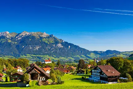 عکس طبیعت و کلبه های زیبای کشور سوئیس