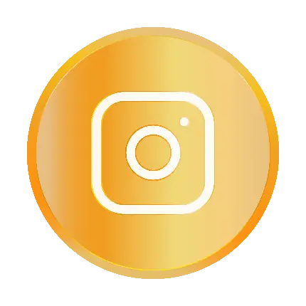 آرم اینستاگرام طلایی PNG دایره‌ ای و براق