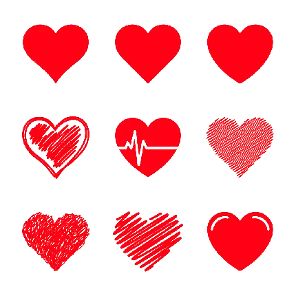 تصویر PNG قلب های کوچک قرمز فانتزی با پس زمینه شفاف