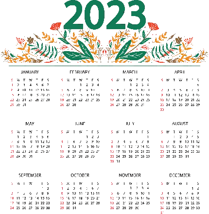 عکس تقویم سال ۲۰۲۳ با طرح های برگ