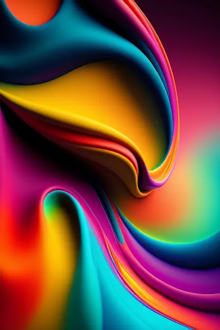 دانلود تصویر انتزاعی هوش مصنوعی از امواج رنگارنگ به عنوان زمینه انواع گوشی 