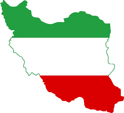 فایل دوربری شده نقشه ایران به رنگ پرچم با کیفیت ویژه 