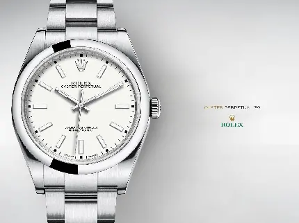 چاپ پوستر وااپیپر ساعت رولکس اصل مدل oyster perpetual 39 سه موتور نقره ای