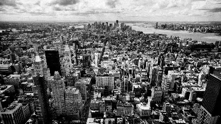 تصویر سیاه و سفید از شهر بزرگ برای ساخت عکس نوشته