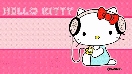 بک گراند بامزه و خوشگل Hello Kitty برای ‌تبلت