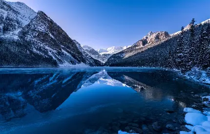 عکس دریاچه ونکوور کانادا در فصل زمستان