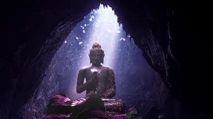 دانلود عکس زیبا از مجسمه بودا چهار زانو نشسته با کیفیت 4k