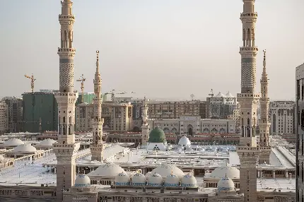عکس هوایی کم‌نظیر از مسجد النبی در شهر مدینه منوره