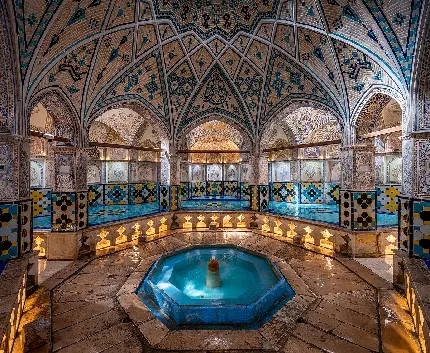 عکس زمینه تاریخی ایران حمام با شکوه و کم نظیر سلطان امیر احمد