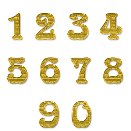 شماره های طلایی با فرمت png برای ادیت