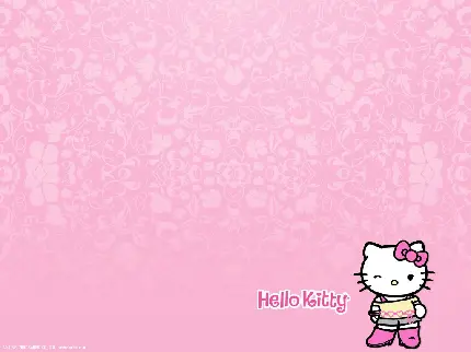 صفحه زمینه پاورپوینت طرح Hello Kitty رویایی 