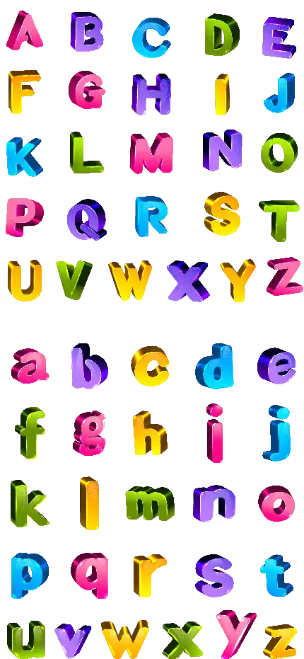 عکس حروف الفبای انگلیسی 3بعدی رنگی