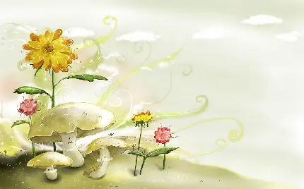 نقاشی دلنشین فصل بهار به عنوان زمینه کامپیوتر 2023