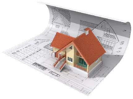 چاپ پوستر عکس نقشه ساخت خانه به صورت PNG