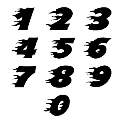 اعداد ریاضی مشکی با فونت خاص