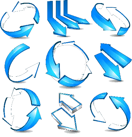 چاپ قاب موبایل و گوشی فلش و پیکان چند تایی آبی رنگ به انواع جهت های دوطرفه و برگشتی