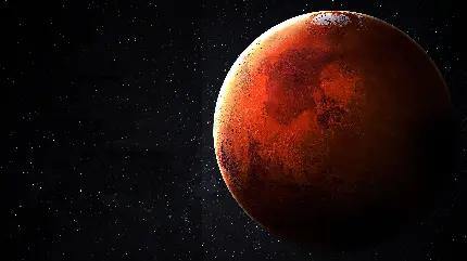 تصویر پروفایل دیدنی سیاره مریخ با زمینه مشکی پرستاره