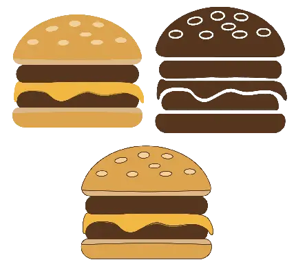 تصویر بدون زمینه از همبرگر با تم نود کرمی قهوه‌ای