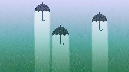 زیباترین تصویر زمینه چتر در باران بهاری برای کامپیوتر 