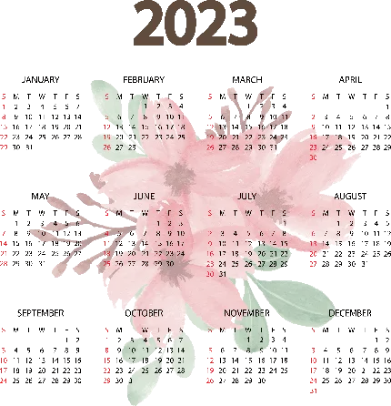 دانلود عکس PNG تقویم میلادی 2023 با کیفیت 4k