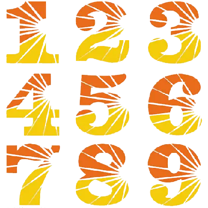 تصویر اعداد 1 تا 9 برای ادیت