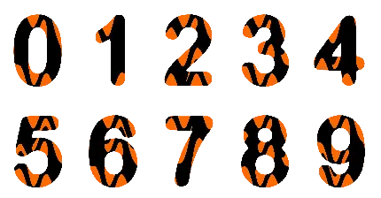 تصویر اعداد ریاضی با رنگ نارنجی و مشکی