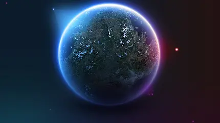 عکس زمینه ویندوز 12 از کره زمین با روشنایی جالب 