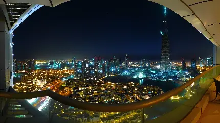 چشم انداز حیرت انگیز شب های زیبای دبی از هتل 2023