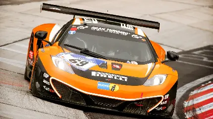 عکس ماشین مسابقه ای و سریع مکلارن با رنگ نارنجی خوشگل