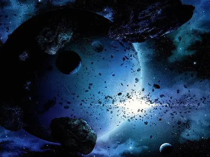 دانلود عکس علمی تخیلی 4K از فروپاشی ستاره آبی درخشان