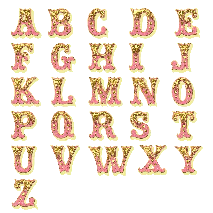 عکس حروف الفبای انگلیسی 3بعدی صورتی زیبا