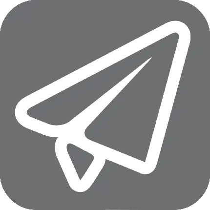 دانلود لوگوی تلگرام بدون پس زمینه طوسی رنگ و ساده با فرمت png