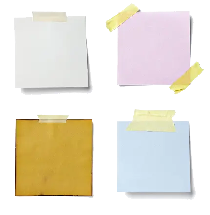 انواع برچسب های کاغذی دور بریده شده مربعی PNG