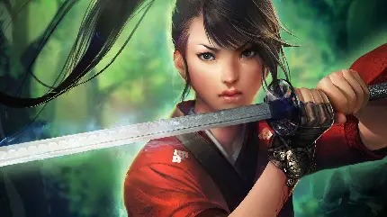 دانلود عکس شمشیر سامورایی دختر انیمه ای زیبا با کیفیت خوب