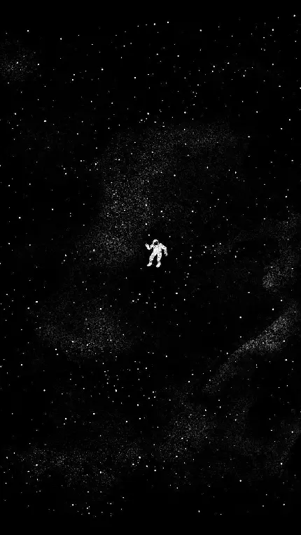 دانلود والپیپر مشکی رایگان تنهایی انسان معلق در فضا برای گوشی