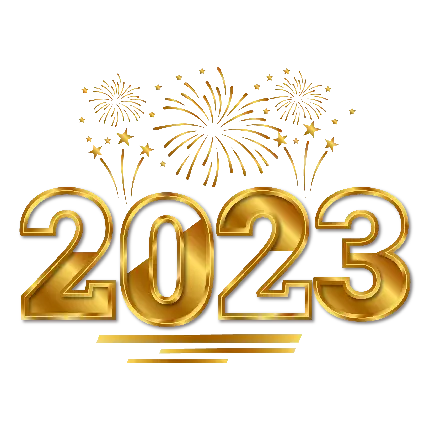 عکس آتیش بازی عدد ۲۰۲۳ برای تبریک سال نو میلادی بدون پس زمینه