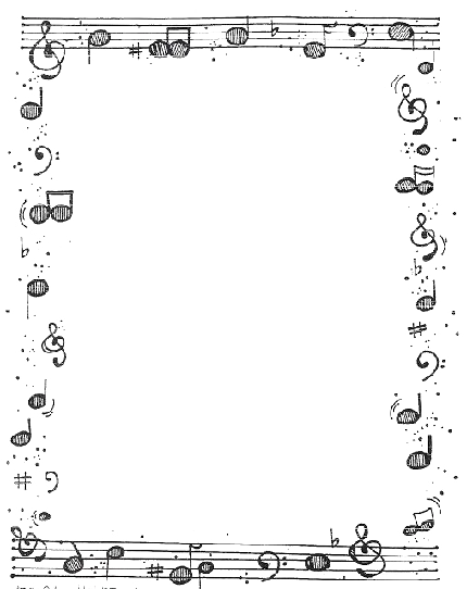 کادر و قاب با طرح نت موسیقی برای نوشتن متن های احساسی و عاشقانه PNG